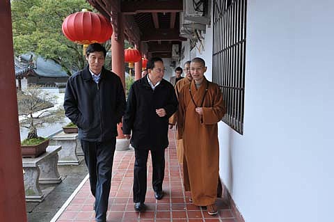 佛教-佛教协会秘书长会闲法师接待深圳市委领导