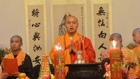 佛像开光-道慈会长一行出席绍兴法弘法师升座庆典暨安康寺全堂佛像开光法会