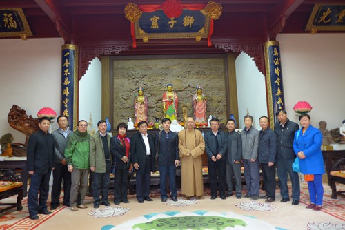 李军-道慈大和尚接见大连旅顺区委副书记李军一行