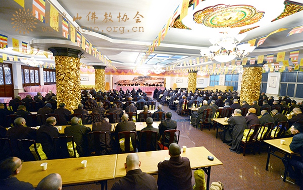 佛教-普陀山佛教协会在普济禅寺召开丙申年正月十二全山执事圆职普茶会
