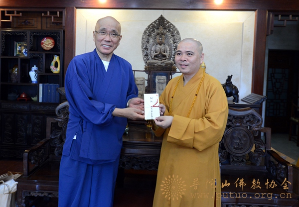 观音-副会长门肃法师接待日本中国观音灵场会坪井全广长老一行