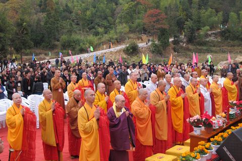 天台山-道慈会长、惟航副会长等出席天台山修禅寺复建工程奠基典礼
