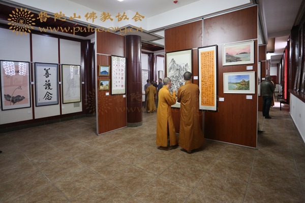 佛教-普陀山佛教协会僧众书画展在普陀山宝陀讲寺举行