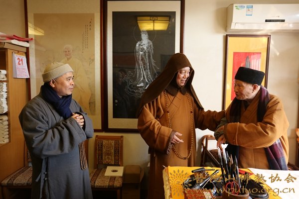 佛教-会长道慈大和尚一行赴全山各寺院、养老院走访慰问