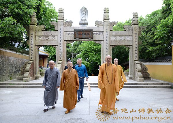 佛教-会长道慈大和尚一行视察洛迦山寺院建设工作