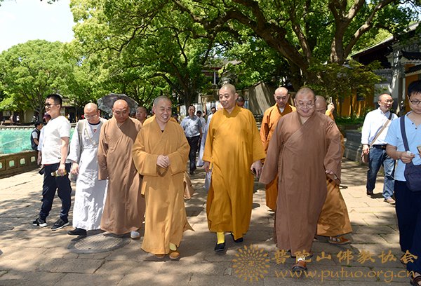 佛教-中佛协副会长、湖北黄梅五祖寺方丈正慈大和尚一行参访普陀山