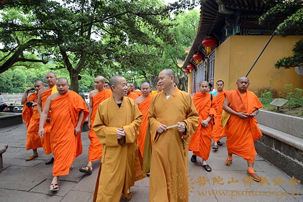 佛教-云南省南传佛教代表团苏伟英达般若一行参访普陀山