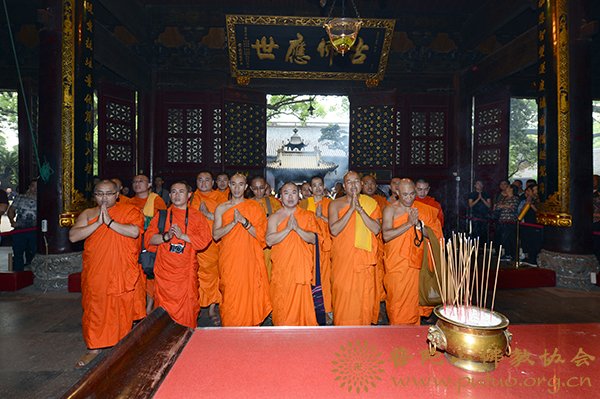 佛教-云南省南传佛教代表团苏伟英达般若一行参访普陀山