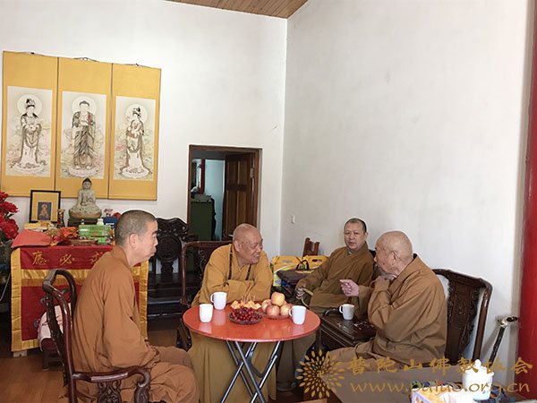 佛教-会长道慈大和尚一行赴定海祖印禅寺看望化通长老