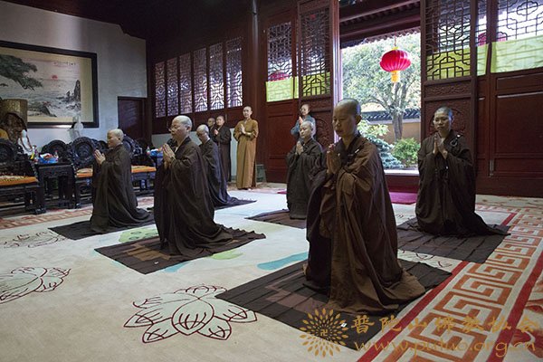 佛教-会长道慈大和尚为香林净院等寺院安居僧结夏圆满作教诫