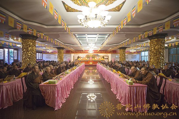佛教-普陀山佛教协会全山执事第三十四期共修观音七法会隆重举行