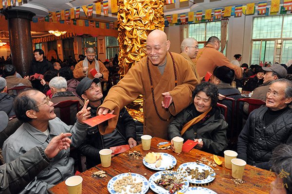 佛教-佛协邀请全山老人举行2012年迎春茶话会