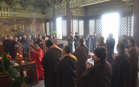 佛教-重兴普陀妙善慈祖老和尚示寂纪念日全山各寺庵举行法会活动