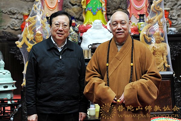 佛学-市委统战部部长忻海平一行来中国佛学院普陀山学院视察工作