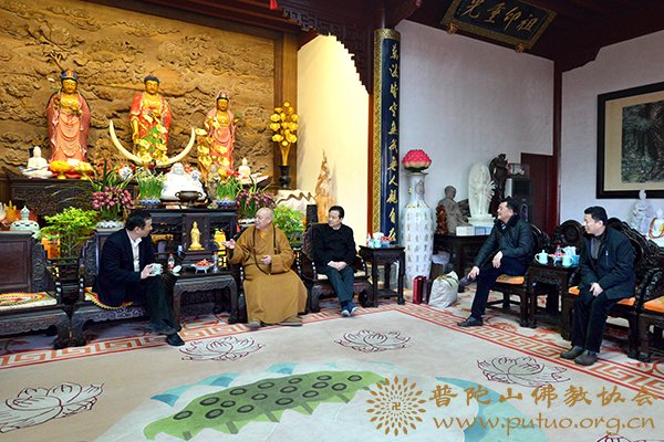 佛教-普陀山—朱家尖管委会党委副书记、管委会主任蒋志伟一行来我会新春慰问