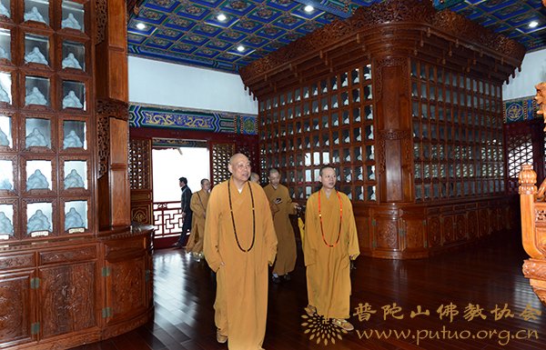 佛教-道慈会长赴宝陀讲寺检查大宝楼阁和佛教书画院