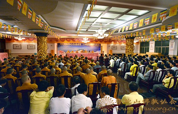 佛教-普济禅寺召开六月十九香会期全体僧众、职工会议