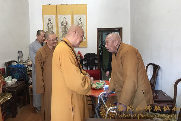 佛教-会长道慈大和尚赴定海祖印禅寺看望化通长老