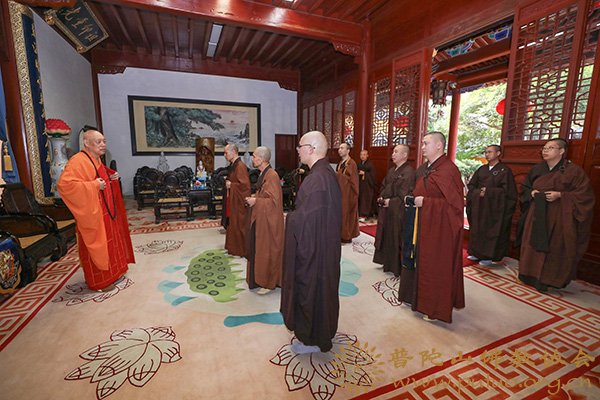 佛教-会长道慈大和尚为香林净院等寺院安居僧结夏圆满作教诫