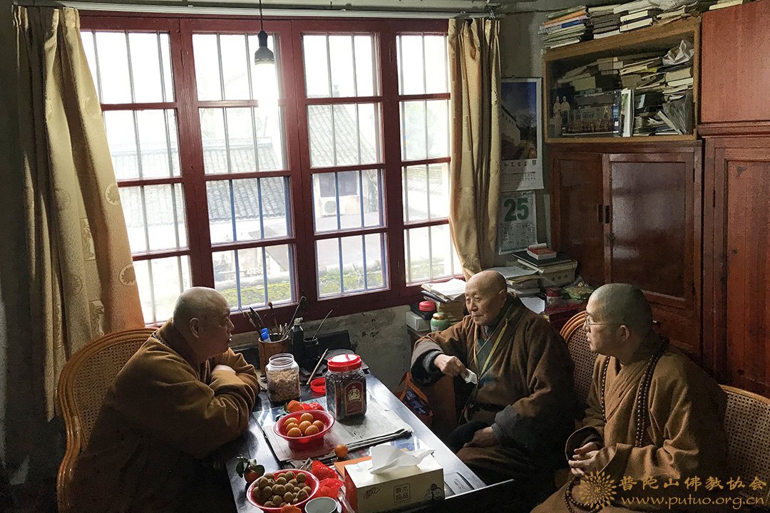 佛教-会长道慈大和尚一行赴宁波天童禅寺探望修祥老和尚