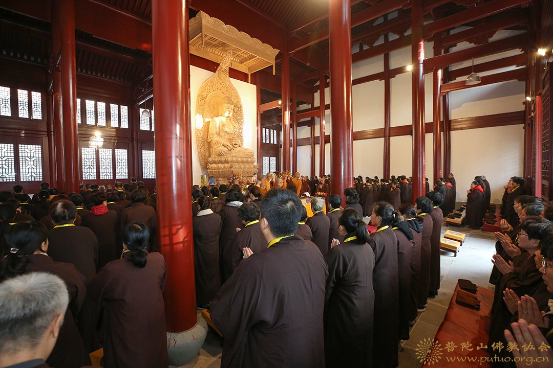 佛教-普陀山佛教协会在息耒禅院（学戒堂）举行传授在家菩萨戒法会