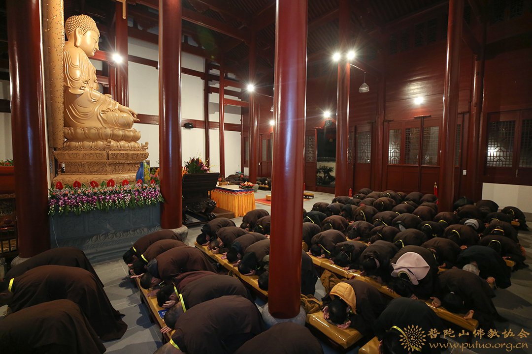 佛教-普陀山佛教协会在息耒禅院（学戒堂）举行传授在家菩萨戒法会