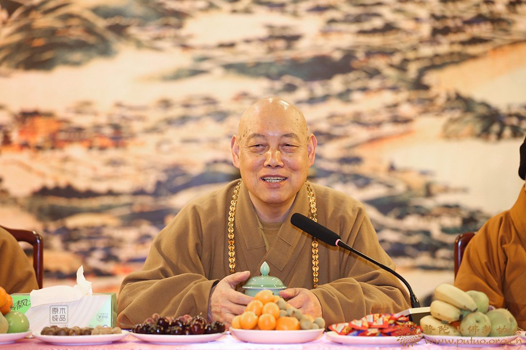 佛教-除夕夜会长道慈大和尚请僧众吃普茶迎新春