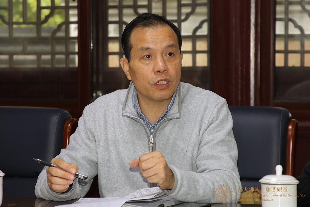 佛教-浙江省佛教协会秘书长金幸祥一行检查普陀山佛教协会传戒法会筹备工作